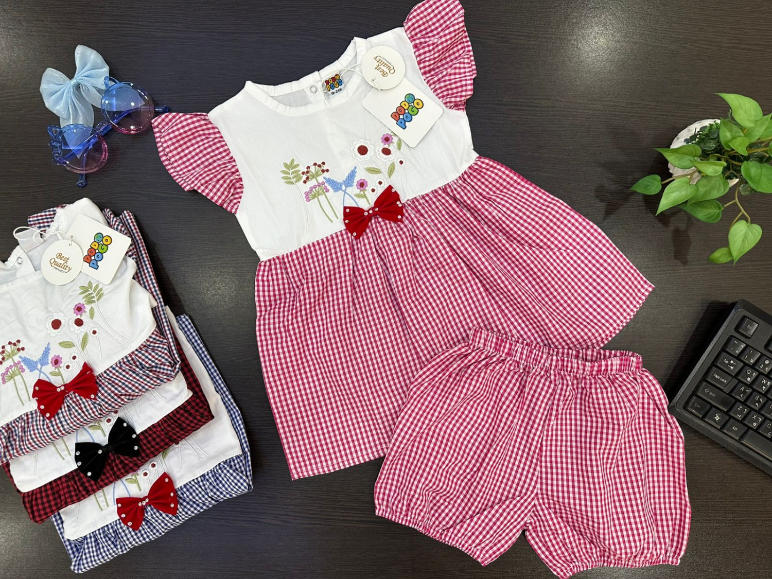 Baby Girl Summer Dress Set with Shorts